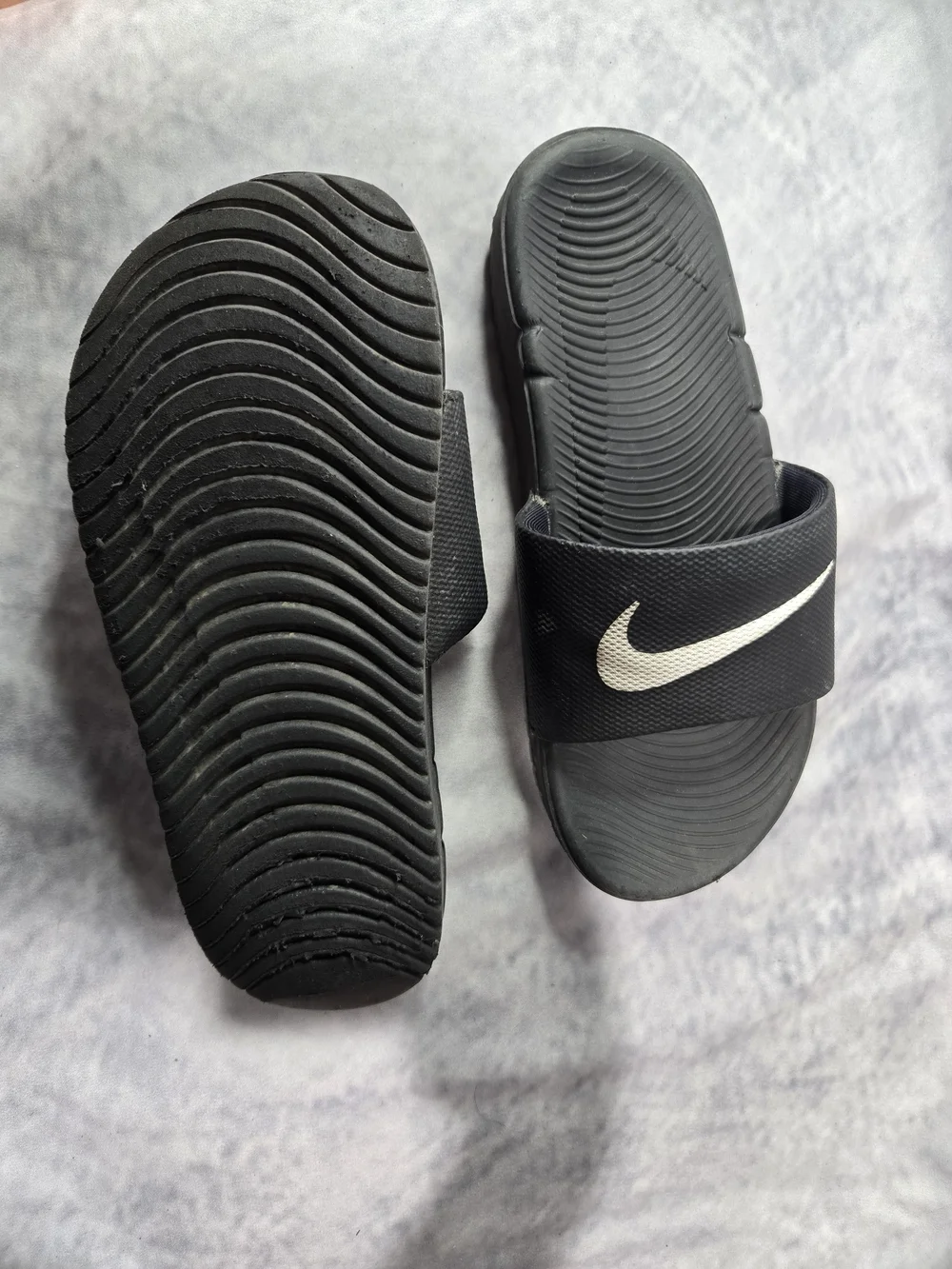 Nike Black Slide Sandals with White Swoosh